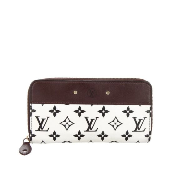 Louis Vuitton Handbags - Louis Vuitton White & Black & Brown Monogram Long Zippy Wallet Zip Around